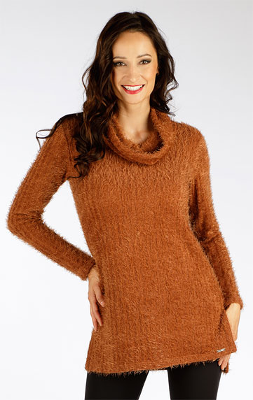 Pullover, Cardigans, Rollkragenpullover > Damen Rollkragenpullover mit langen Ärmeln. 7F137